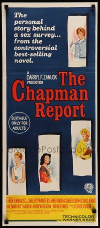 5r416 CHAPMAN REPORT Aust daybill '62 Jane Fonda, Shelley Winters, from Irving Wallace sex novel!