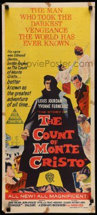 5r424 COUNT OF MONTE CRISTO Aust daybill '62 Le Comte de Monte Cristo, Louis Jourdan!