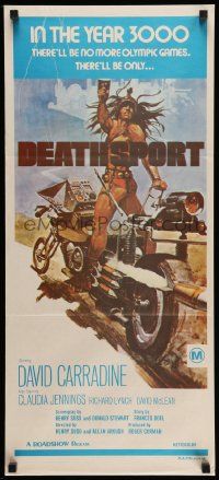 5r428 DEATHSPORT Aust daybill '78 David Carradine, great artwork of futuristic battle motorcycle!