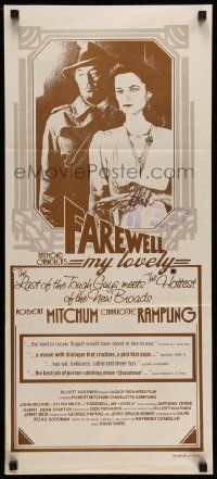 5r447 FAREWELL MY LOVELY Aust daybill '75 art of Charlotte Rampling & Robert Mitchum!