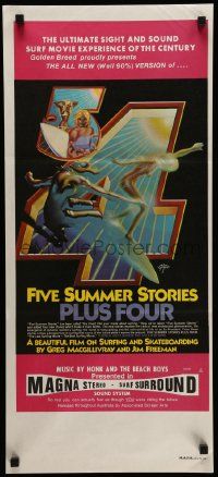 5r449 FIVE SUMMER STORIES PLUS FOUR Aust daybill '76 really cool surfing artwork by Rick Griffin!
