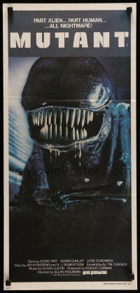 5r451 FORBIDDEN WORLD Aust daybill '82 Roger Corman, c/u of cool part alien part human Mutant!