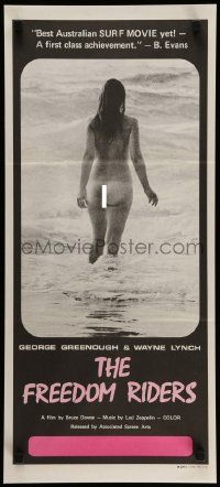 5r453 FREEDOM RIDERS Aust daybill '72 completely naked Aussie surfer girl, black border design!