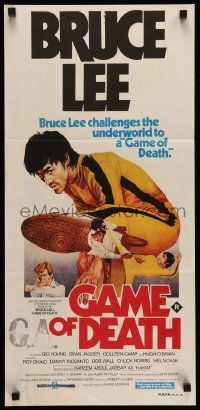 5r457 GAME OF DEATH Aust daybill 1981 Bruce Lee, cool Yuen Tai-Yung kung fu artwork!