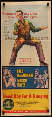 5r462 GOOD DAY FOR A HANGING Aust daybill '59 Fred MacMurray, Robert Vaughn, kill you with a smile!