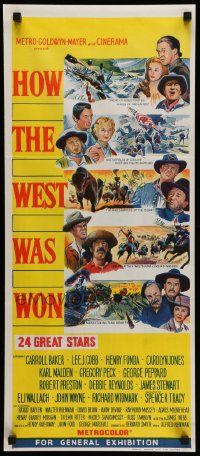 5r486 HOW THE WEST WAS WON Aust daybill '64 John Ford, Debbie Reynolds, Gregory Peck!