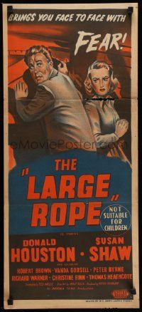 5r503 LARGE ROPE Aust daybill '53 different stone litho noir art of Donald Houston, Susan Shaw!