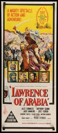 5r506 LAWRENCE OF ARABIA Aust daybill '63 David Lean classic stone litho of Peter O'Toole!