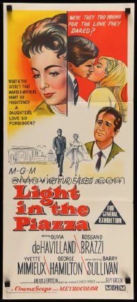 5r508 LIGHT IN THE PIAZZA Aust daybill '61 De Havilland, Mimieux, Rossano Brazzi & George Hamilton