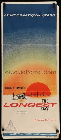 5r511 LONGEST DAY Aust daybill '62 Zanuck's World War II D-Day movie with 42 international stars!