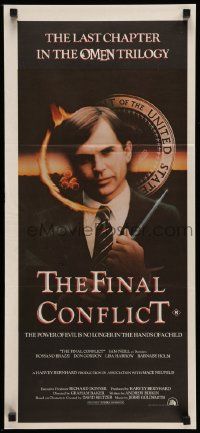 5r542 OMEN 3 - THE FINAL CONFLICT Aust daybill '81 creepy image of Sam Neill as President Damien!