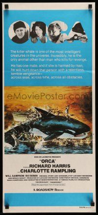 5r544 ORCA Aust daybill '77 wild artwork of attacking Killer Whale by John Berkey!
