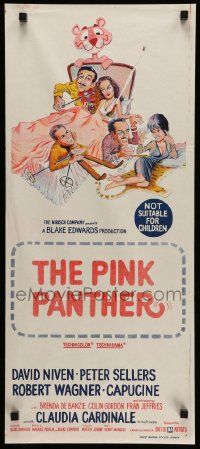 5r548 PINK PANTHER Aust daybill '64 wacky art of Peter Sellers & David Niven by Jack Rickard!