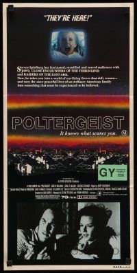 5r549 POLTERGEIST Aust daybill '82 Tobe Hooper horror classic, they're here, Heather O'Rourke!