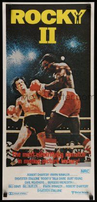 5r556 ROCKY II Aust daybill '79 best image of Sylvester Stallone & Carl Weathers fighting in ring!
