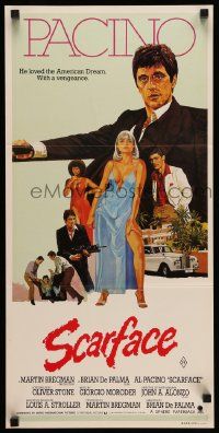 5r561 SCARFACE Aust daybill '83 art of Al Pacino as Tony Montana, Michelle Pfeiffer!