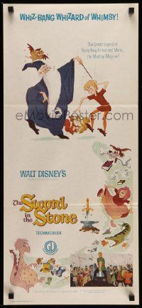 5r578 SWORD IN THE STONE Aust daybill R70s Disney's cartoon story of young King Arthur & Merlin!