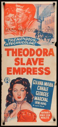 5r580 THEODORA SLAVE EMPRESS Aust daybill '54 Georges Marchal & art of pretty Gianna Maria Canale!