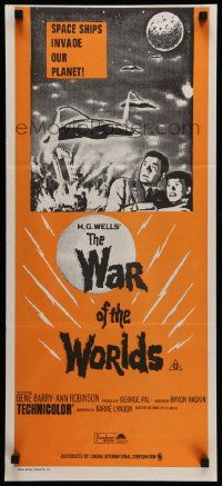 5r591 WAR OF THE WORLDS Aust daybill R70s H.G. Wells classic produced by George Pal!