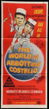 5r597 WORLD OF ABBOTT & COSTELLO Aust daybill '65 Bud & Lou are the greatest laughmakers!