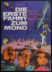 5r250 FIRST MEN IN THE MOON German '64 Ray Harryhausen, H.G. Wells, image of top stars