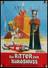 5r284 MONTY PYTHON & THE HOLY GRAIL German '76 Terry Gilliam, different white title design!