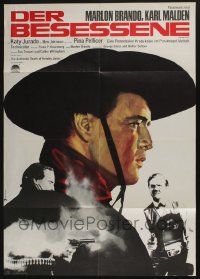 5r294 ONE EYED JACKS German '61 art of Karl Malden + star & director Marlon Brando!