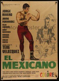 5r072 EL MEXICANO Mexican poster '66 Rene Cardona's cowboy western, Jorge Rivero, Jaime Fernandez