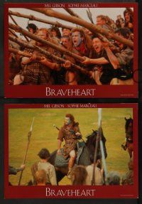 5r986 BRAVEHEART 4 French LCs '95 cool images of Mel Gibson as William Wallace!