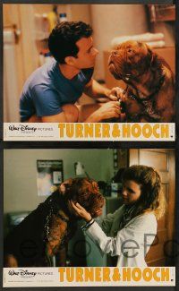 5r976 TURNER & HOOCH 6 French LCs '90 great images of Tom Hanks and grungy dog, Mare Winningham!