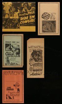 5s057 LOT OF 5 WESTERN HERALDS '30s cowboys Hoot Gibson, Tom Tyler, Tex Ritter, Dorothy Page!