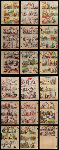 5s085 LOT OF 18 PETER TUMBLEDOWN COMIC STRIPS '36-38 wacky Great Depression hillbilly cartoons!
