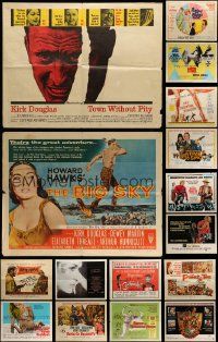 5s326 LOT OF 22 FORMERLY FOLDED HALF-SHEETS '50s-70s great images from a variety of movies!