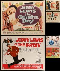 5s331 LOT OF 6 UNFOLDED AND FORMERLY FOLDED JERRY LEWIS HALF-SHEETS '60s great comedy images!