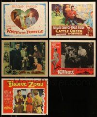 5s242 LOT OF 5 RONALD REAGAN LOBBY CARDS '40s-60s The Killers, Tropic Zone, Cattle Queen + more!