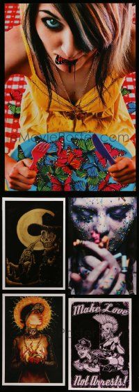 5s362 LOT OF 5 UNFOLDED MISCELLANEOUS POSTERS '00s great punk rock images & artwork!
