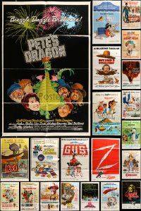 5s140 LOT OF 48 FOLDED DISNEY ONE-SHEETS '60s-70s great images from a variety of different movies!