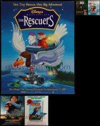 5s278 LOT OF 5 UNFOLDED DISNEY VIDEO POSTERS '90s images from cartoon & live action movies!