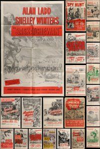 5s166 LOT OF 21 FOLDED MILITARY ONE-SHEETS '50s great images from a variety of Universal movies!