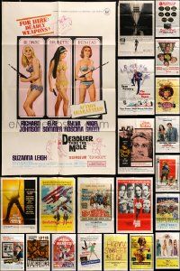 5s154 LOT OF 36 FOLDED ONE-SHEETS '60s-70s great images from a variety of different movies!