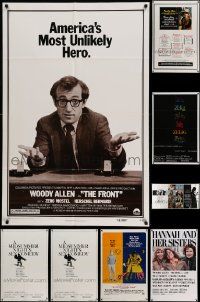 5s096 LOT OF 8 FOLDED WOODY ALLEN POSTERS '70s-80s great images from a variety of his movies!