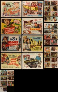 5s206 LOT OF 39 COWBOY WESTERN LOBBY CARDS '40s-60s lots of great scenes + several title cards!