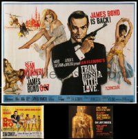 5s317 LOT OF 3 UNFOLDED JAMES BOND REPRO BRITISH QUADS '90s From Russia with Love, Dr. No!