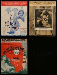 5s121 LOT OF 3 DOROTHY LAMOUR SHEET MUSIC '30s songs from Hurricane, Jungle Princess & more!
