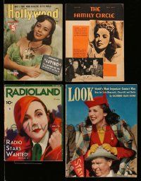 5s072 LOT OF 4 MAGAZINES '40s Ida Lupino on the cover of Hollywood & The Family Circle + more!