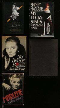 5s266 LOT OF 5 ACTRESS BIOGRAPHY HARDCOVER BOOKS '70s-00s Dietrich, Lamarr, MacLaine & more!