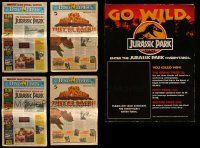 5s089 LOT OF 5 MISCELLANEOUS JURASSIC PARK ITEMS '93 cool Dino Times newspapers + sweepstakes!