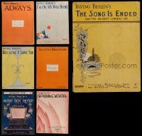 5s111 LOT OF 7 IRVING BERLIN SHEET MUSIC '20s Always, I'm On My Way Home, Because I Love You!
