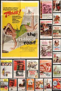 5s131 LOT OF 58 FOLDED ONE-SHEETS '60s-70s great images from a variety of different movies!