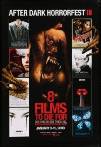 5t586 AFTER DARK HORRORFEST III DS 1sh '09 wild tattoo monster on woman and poster images!